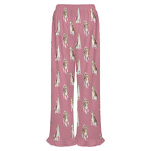 Load image into Gallery viewer, Beagle Pajama Pants for Women - Ruffle Hem Design - Watercolor Beagle Delight-Pajamas-Apparel,Beagle,Dog Mom Gifts,Pajamas-11