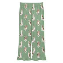 Load image into Gallery viewer, Beagle Pajama Pants for Women - Ruffle Hem Design - Watercolor Beagle Delight-Pajamas-Apparel,Beagle,Dog Mom Gifts,Pajamas-15