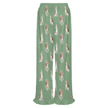 Load image into Gallery viewer, Beagle Pajama Pants for Women - Ruffle Hem Design - Watercolor Beagle Delight-Pajamas-Apparel,Beagle,Dog Mom Gifts,Pajamas-16