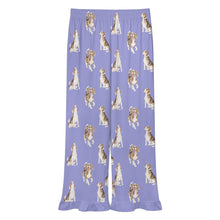 Load image into Gallery viewer, Beagle Pajama Pants for Women - Ruffle Hem Design - Watercolor Beagle Delight-Pajamas-Apparel,Beagle,Dog Mom Gifts,Pajamas-19