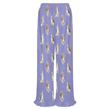 Load image into Gallery viewer, Beagle Pajama Pants for Women - Ruffle Hem Design - Watercolor Beagle Delight-Pajamas-Apparel,Beagle,Dog Mom Gifts,Pajamas-20