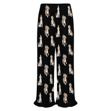 Load image into Gallery viewer, Beagle Pajama Pants for Women - Ruffle Hem Design - Watercolor Beagle Delight-Pajamas-Apparel,Beagle,Dog Mom Gifts,Pajamas-8