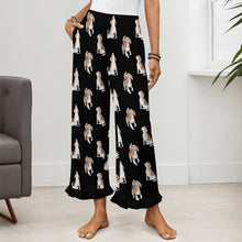 Load image into Gallery viewer, Beagle Pajama Pants for Women - Ruffle Hem Design - Watercolor Beagle Delight-Pajamas-Apparel,Beagle,Dog Mom Gifts,Pajamas-7