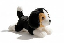 Load image into Gallery viewer, Image of a beagle plush toy belly flop design