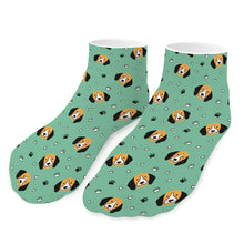 Load image into Gallery viewer, Beagle Socks - Ankle Length - Yes I Love Beagles-Accessories-Accessories,Beagle,Dog Dad Gifts,Socks-Mint Green-One size-16