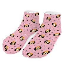 Load image into Gallery viewer, Beagle Socks - Ankle Length - Yes I Love Beagles-Accessories-Accessories,Beagle,Dog Dad Gifts,Socks-Pink-One size-11