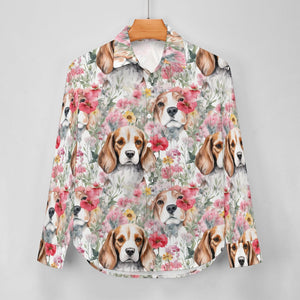 Beagles in a Blossom Wonderland Women's Shirt-3