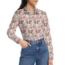 Load image into Gallery viewer, Beagles in a Blossom Wonderland Women&#39;s Shirt-4