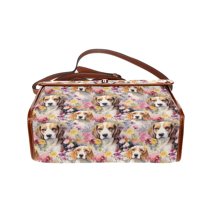 Beagles in a Whimsical Watercolor Wonderland Shoulder Bag Purse-Accessories-Accessories, Bags, Beagle, Purse-One Size-5