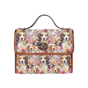 Beagles in a Whimsical Watercolor Wonderland Shoulder Bag Purse-Accessories-Accessories, Bags, Beagle, Purse-One Size-6