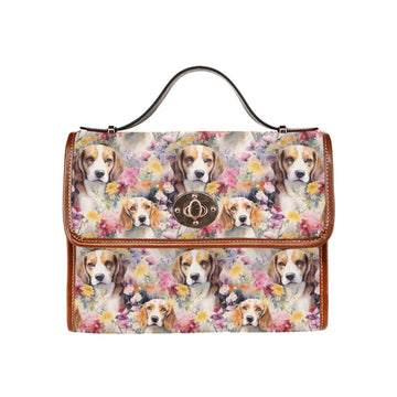 Beagles In A Whimsical Watercolor Wonderland Shoulder Bag Purse 360x