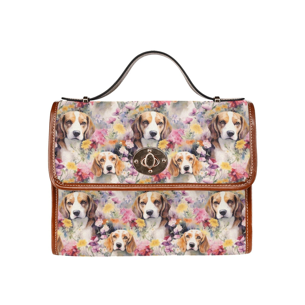 Beagles in a Whimsical Watercolor Wonderland Shoulder Bag Purse-Accessories-Accessories, Bags, Beagle, Purse-One Size-1