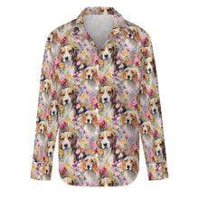 Load image into Gallery viewer, Beagles in a Whimsical Watercolor Wonderland Women&#39;s Shirt-S-White1-3