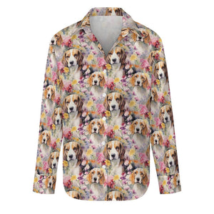 Beagles in a Whimsical Watercolor Wonderland Women's Shirt-S-White1-3