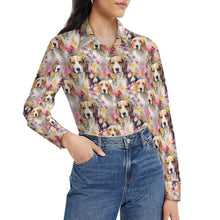 Load image into Gallery viewer, Beagles in a Whimsical Watercolor Wonderland Women&#39;s Shirt-4