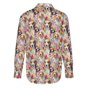 Beagles in a Whimsical Watercolor Wonderland Women's Shirt-8