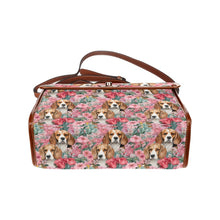Load image into Gallery viewer, Beagles in Botanical Bliss Shoulder Bag Purse-Accessories-Accessories, Bags, Beagle, Purse-One Size-5