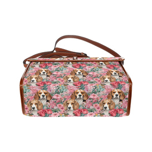 Beagles in Botanical Bliss Shoulder Bag Purse-Accessories-Accessories, Bags, Beagle, Purse-One Size-5