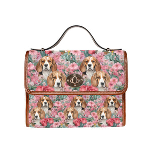 Beagles in Botanical Bliss Shoulder Bag Purse-Accessories-Accessories, Bags, Beagle, Purse-One Size-6