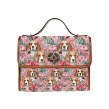 Load image into Gallery viewer, Beagles in Botanical Bliss Shoulder Bag Purse-Accessories-Accessories, Bags, Beagle, Purse-One Size-1