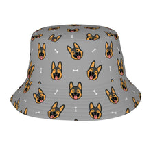 Load image into Gallery viewer, Beaming German Shepherd Love Bucket Hat-Hats &amp; Caps-Accessories,Dog Dad Gifts,Dog Mom Gifts,German Shepherd,Hats-Parisian Gray-One Size-1