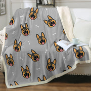 Beaming German Shepherd Love Soft Warm Fleece Blanket-Blanket-Blankets, German Shepherd, Home Decor-14