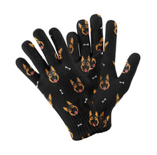 Load image into Gallery viewer, Beaming German Shepherd Love Touch Screen Gloves-Accessories-Accessories, Dog Dad Gifts, Dog Mom Gifts, German Shepherd, Gloves-Black-4