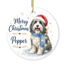 Load image into Gallery viewer, Bearded Collie Christmas Ornament - Cozy Winter Pet Portrait Design - Personalize with Photo and Name-Christmas Ornament-Christmas,Christmas Ornament,Personalize Artwork-3