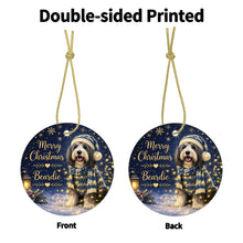 Load image into Gallery viewer, Bearded Collie Christmas Ornament - Cozy Winter Pet Portrait Design - Personalize with Photo and Name-Christmas Ornament-Christmas,Christmas Ornament,Personalize Artwork-4