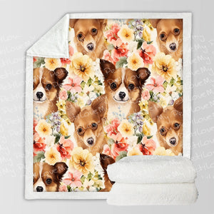 Beautiful Blooming Fawn Chihuahuas Soft Warm Fleece Blanket-Blanket-Blankets, Chihuahua, Home Decor-10
