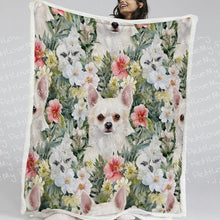 Load image into Gallery viewer, Beautiful Blooming White Chihuahuas Soft Warm Fleece Blanket-Blanket-Blankets, Chihuahua, Home Decor-11