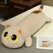 Load image into Gallery viewer, Beige and Brown Giant Cat Plush Toy - Big Eyes and Orange Inner Ears-beige-110cm-1