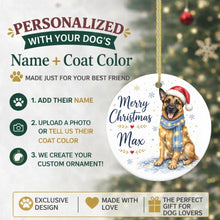 Load image into Gallery viewer, Belgian Malinois Christmas Ornament - Cozy Winter Pet Portrait Design - Personalize with Photo and Name-Christmas Ornament-Christmas,Christmas Ornament,Personalize Artwork-2
