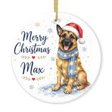 Load image into Gallery viewer, Belgian Malinois Christmas Ornament - Cozy Winter Pet Portrait Design - Personalize with Photo and Name-Christmas Ornament-Christmas,Christmas Ornament,Personalize Artwork-3