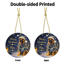 Load image into Gallery viewer, Belgian Malinois Christmas Ornament - Cozy Winter Pet Portrait Design - Personalize with Photo and Name-Christmas Ornament-Christmas,Christmas Ornament,Personalize Artwork-4