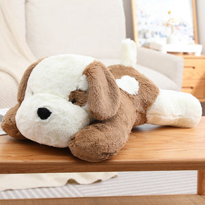 Belly Flop Basset Hound Love Huggable Stuffed Animal Plush Toys-Stuffed Animals-Basset Hound, Home Decor, Stuffed Animal-Medium-Brown and White-2