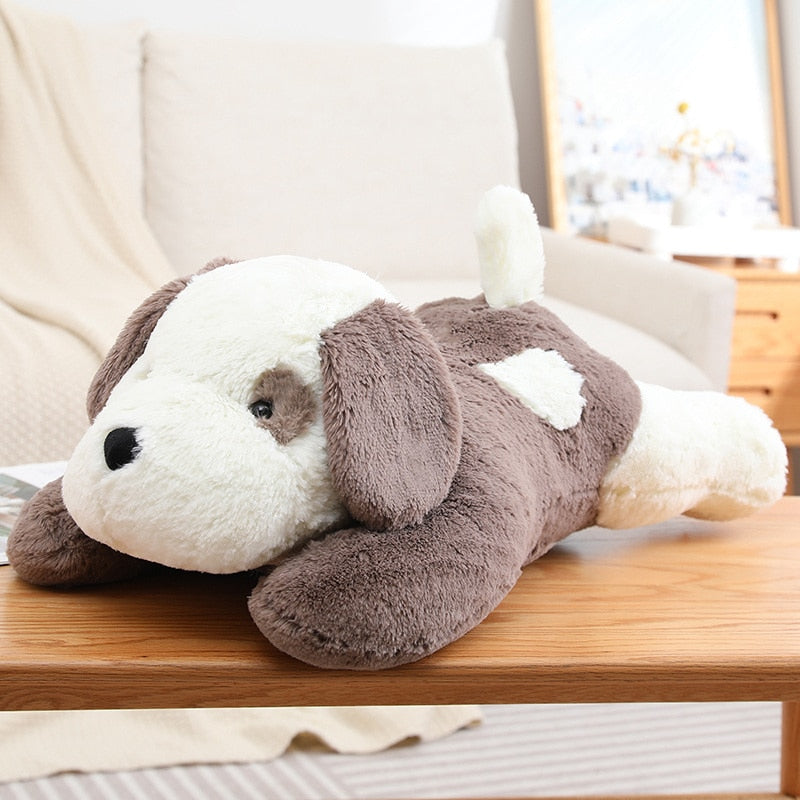 Belly Flop Basset Hound Love Huggable Stuffed Animal Plush Toys-Stuffed Animals-Basset Hound, Home Decor, Stuffed Animal-Medium-Black and White-5