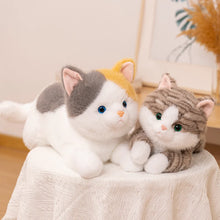 Load image into Gallery viewer, Belly Flop Brown and White Tabby Cat Stuffed Animal Plush Toy-7