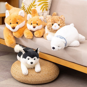 Belly Flop Husky Stuffed Animal Plush Toy-Soft Toy-Dogs, Home Decor, Siberian Husky, Stuffed Animal-4
