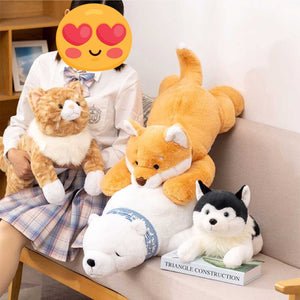 Belly Flop Husky Stuffed Animal Plush Toy-Soft Toy-Dogs, Home Decor, Siberian Husky, Stuffed Animal-6