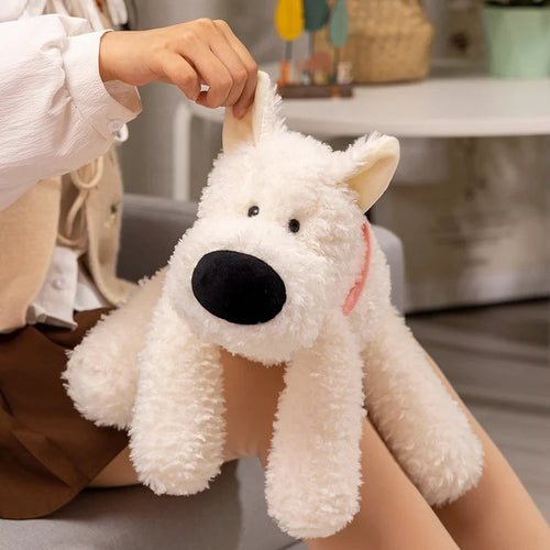 Belly Flop White Swiss Shepherd Stuffed Animal Plush Toys-Stuffed Animals-Stuffed Animal, White Swiss Shepherd-10