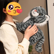 Load image into Gallery viewer, Standing Tabby Grey and White Cat Plush Toy - Little Tiger Kitten-Stuffed Animals-Cat Memorial Gifts,Cats,Grey and White Cat,Stuffed Animal,Tabby Cat-2