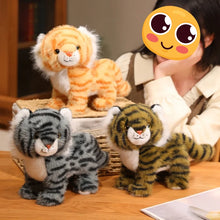 Load image into Gallery viewer, Standing Tabby Grey and White Cat Plush Toy - Little Tiger Kitten-Stuffed Animals-Cat Memorial Gifts,Cats,Grey and White Cat,Stuffed Animal,Tabby Cat-4