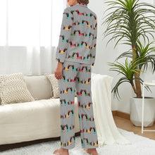 Load image into Gallery viewer, Beret Hat Chocolate Dachshunds Pajamas Set for Women - 5 Colors-Pajamas-Apparel, Dachshund, Pajamas-12