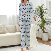 Load image into Gallery viewer, Beret Hat Chocolate Dachshunds Pajamas Set for Women - 5 Colors-Pajamas-Apparel, Dachshund, Pajamas-13