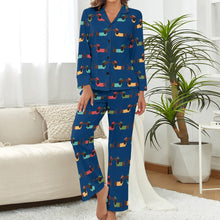Load image into Gallery viewer, Beret Hat Chocolate Dachshunds Pajamas Set for Women - 5 Colors-Pajamas-Apparel, Dachshund, Pajamas-6