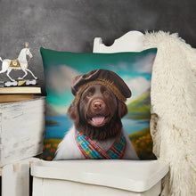 Load image into Gallery viewer, Beretted Charisma Chocolate Labrador Plush Pillow Case-Cushion Cover-Chocolate Labrador, Dog Dad Gifts, Dog Mom Gifts, Home Decor, Pillows-3