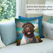 Load image into Gallery viewer, Beretted Charisma Chocolate Labrador Plush Pillow Case-Cushion Cover-Chocolate Labrador, Dog Dad Gifts, Dog Mom Gifts, Home Decor, Pillows-7