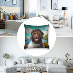 Beretted Charisma Chocolate Labrador Plush Pillow Case-Cushion Cover-Chocolate Labrador, Dog Dad Gifts, Dog Mom Gifts, Home Decor, Pillows-8
