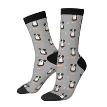 Load image into Gallery viewer, Bernese Socks - Yes I Love Bernese Mountain Dog-Wear Accessories-Gray-3 Black-One Size-21